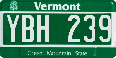 VT license plate YBH239