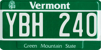 VT license plate YBH240