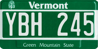 VT license plate YBH245