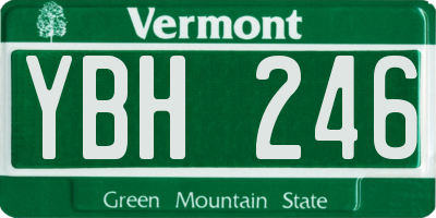VT license plate YBH246