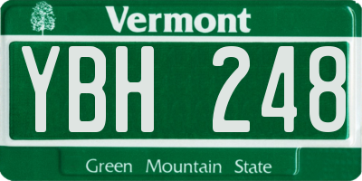 VT license plate YBH248