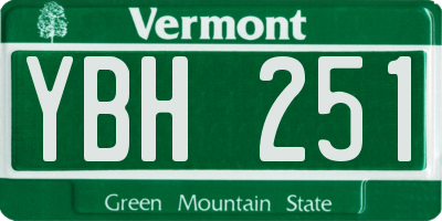 VT license plate YBH251