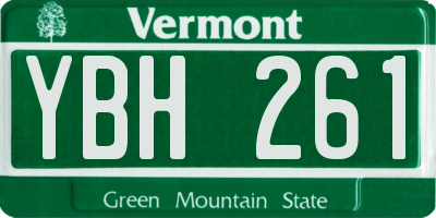 VT license plate YBH261