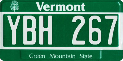 VT license plate YBH267