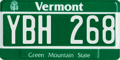 VT license plate YBH268
