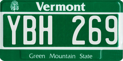VT license plate YBH269