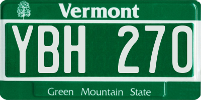 VT license plate YBH270