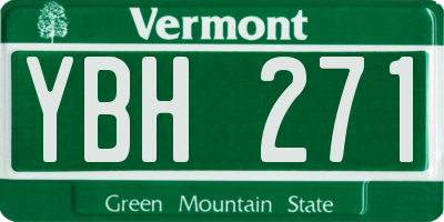VT license plate YBH271