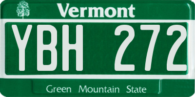 VT license plate YBH272
