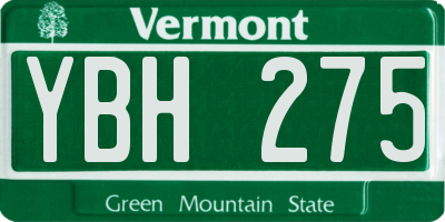 VT license plate YBH275