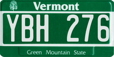 VT license plate YBH276