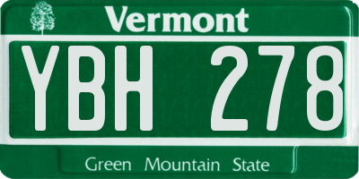 VT license plate YBH278