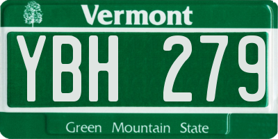 VT license plate YBH279