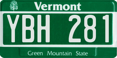 VT license plate YBH281