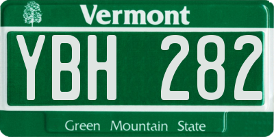VT license plate YBH282