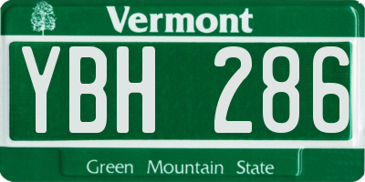 VT license plate YBH286