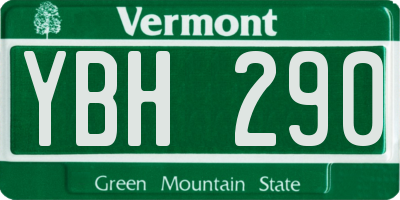 VT license plate YBH290