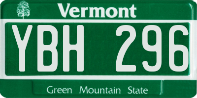 VT license plate YBH296