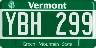 VT license plate YBH299