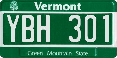 VT license plate YBH301