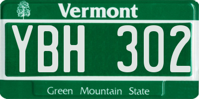 VT license plate YBH302