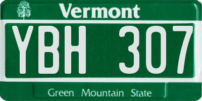 VT license plate YBH307