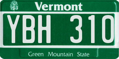 VT license plate YBH310
