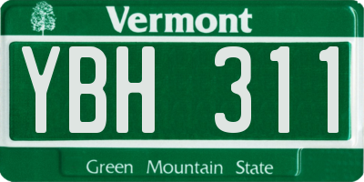 VT license plate YBH311