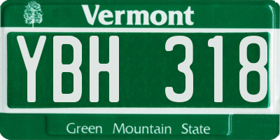 VT license plate YBH318