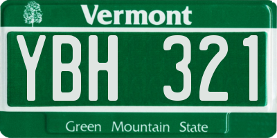 VT license plate YBH321