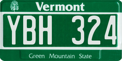 VT license plate YBH324
