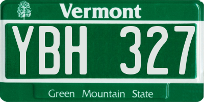 VT license plate YBH327