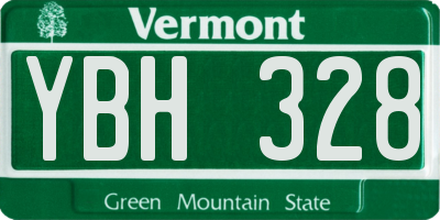 VT license plate YBH328