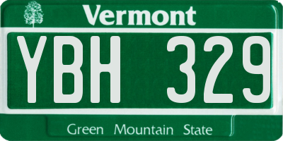 VT license plate YBH329