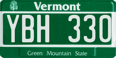 VT license plate YBH330