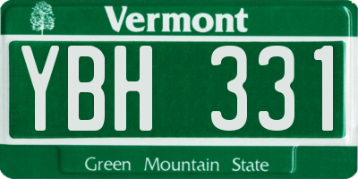 VT license plate YBH331