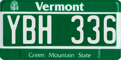 VT license plate YBH336