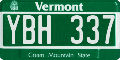 VT license plate YBH337