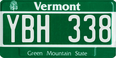 VT license plate YBH338