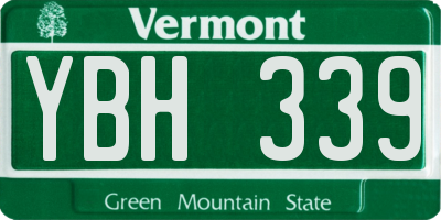 VT license plate YBH339