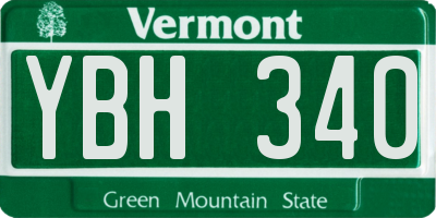 VT license plate YBH340