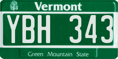VT license plate YBH343