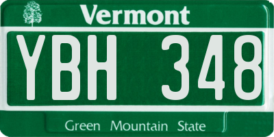VT license plate YBH348
