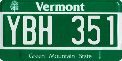 VT license plate YBH351