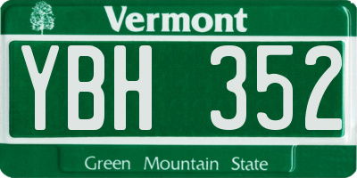 VT license plate YBH352