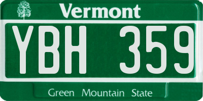 VT license plate YBH359