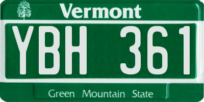 VT license plate YBH361