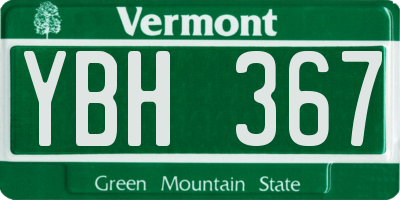 VT license plate YBH367