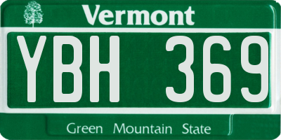 VT license plate YBH369