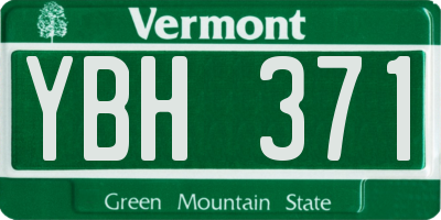 VT license plate YBH371